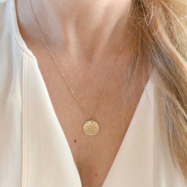 Etsy gold disc necklace Clearance