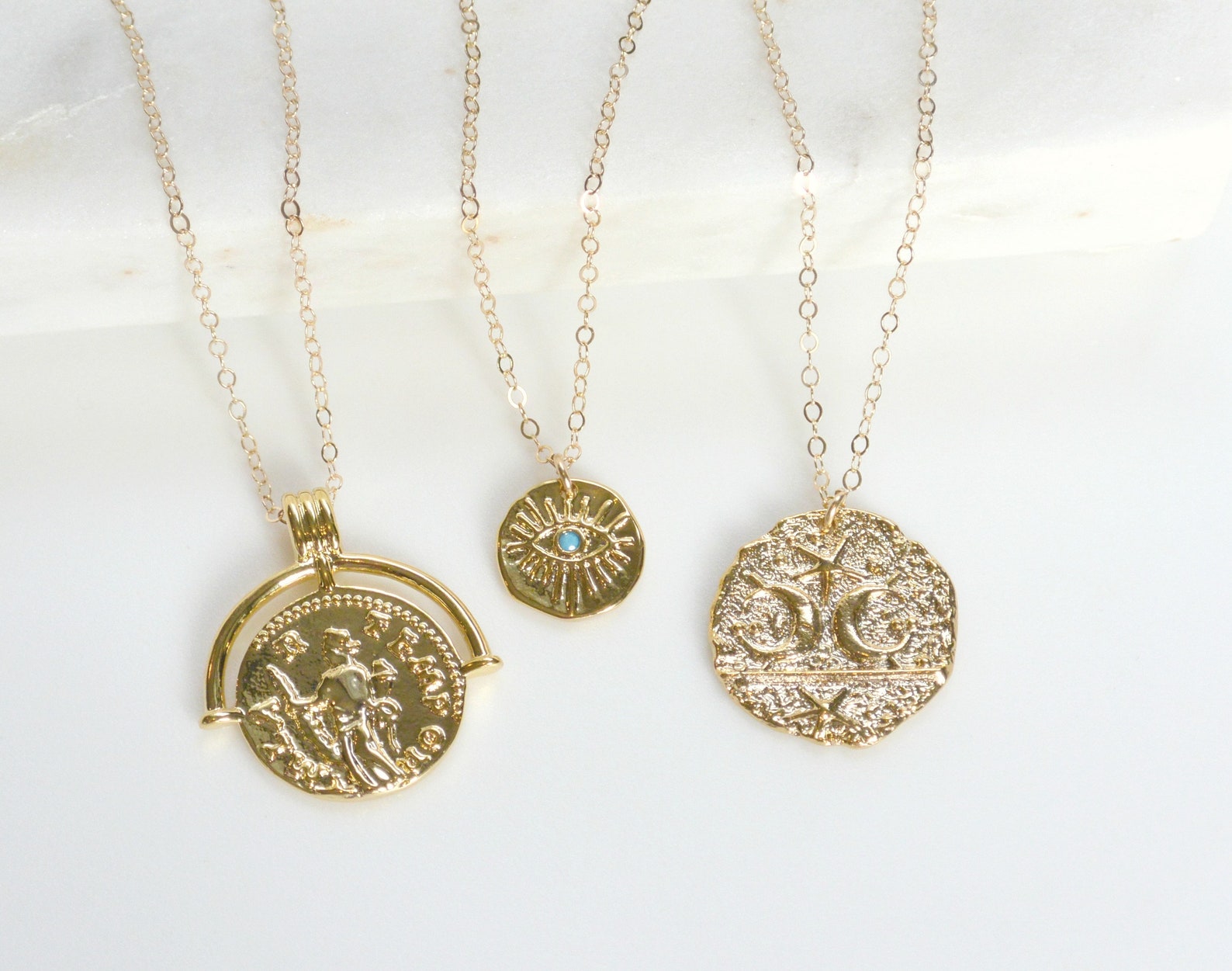 Scarf Charm Necklace-Celestial Medallion main image 1