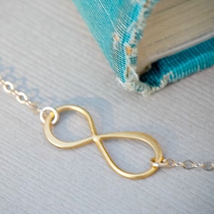Infinity Necklace, Vermeil and 14K Gold Fill Infinity Pendant, Everyday jewelry, Layering Necklace, Bridesmaid Jewelry, Dainty tiny Necklac image 5