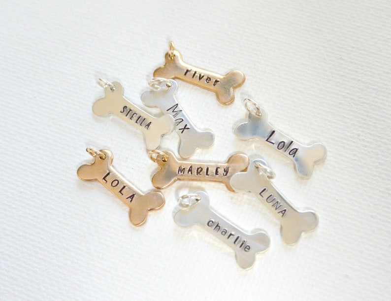 Personalized Dog Name Charm Dog Bone Charm Memorial Charm Etsy