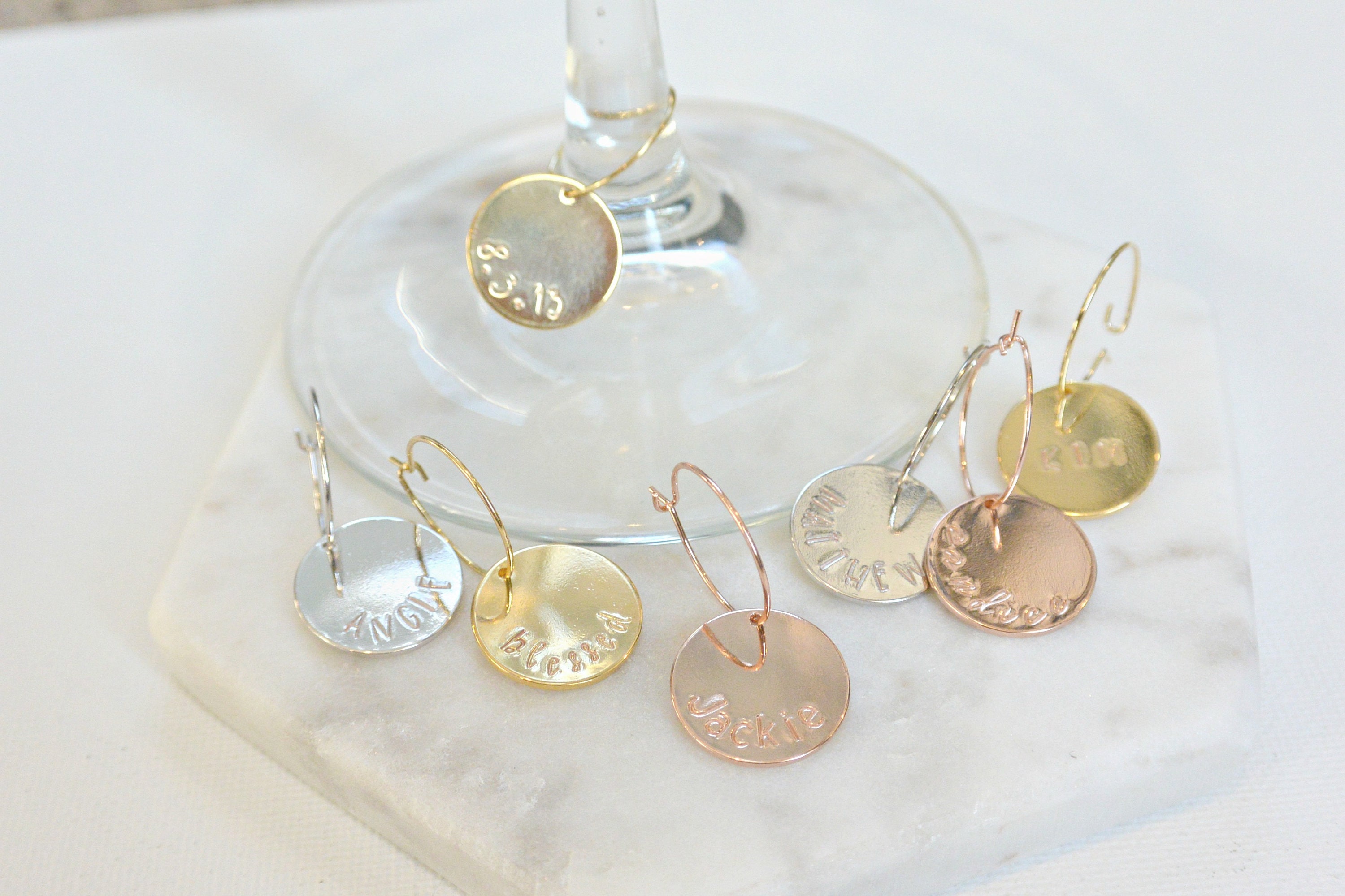 Personalized Wine Glass Charm Custom Wine Glass Charm for a Etsy