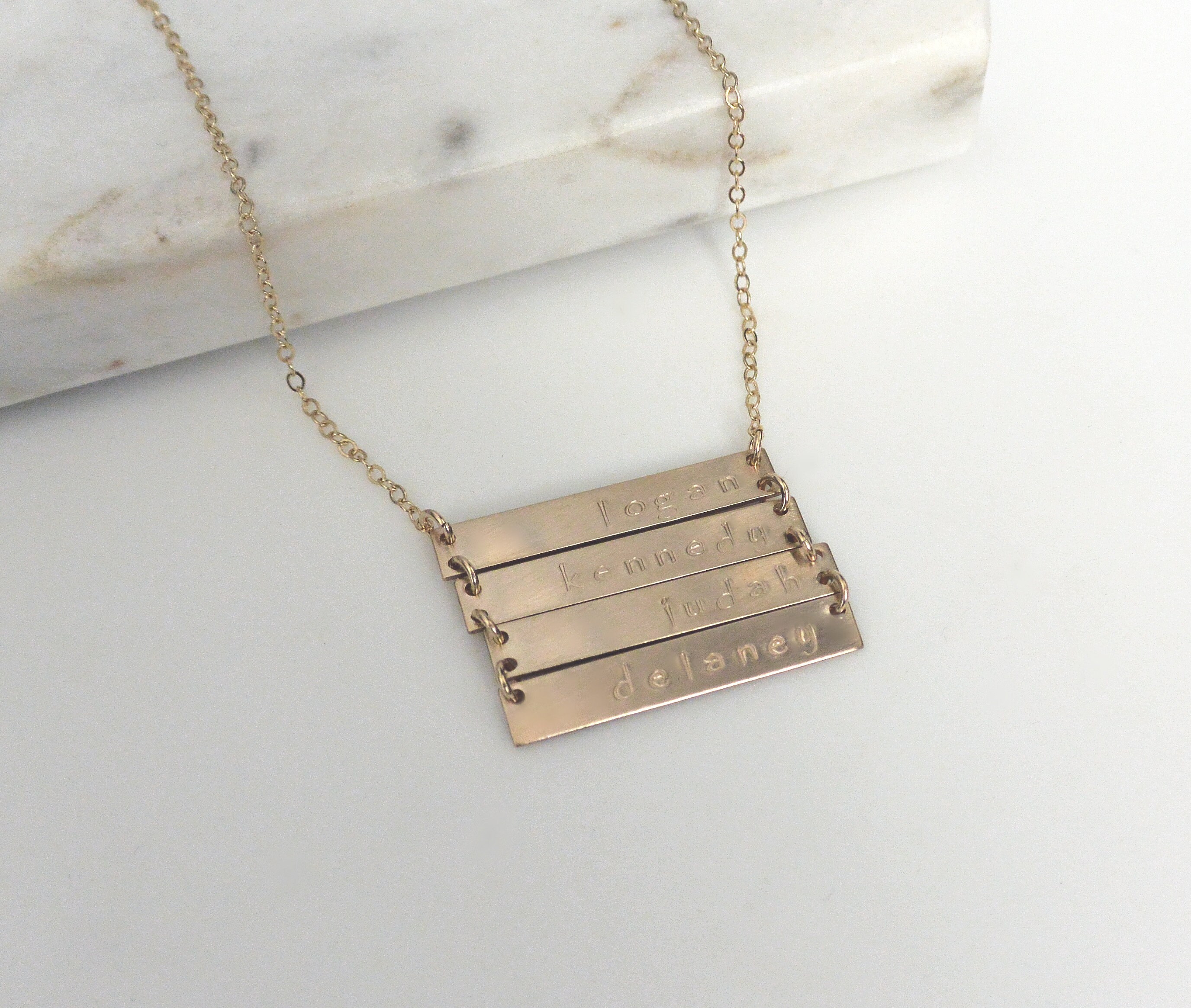 Stacked Bar Necklace 1 2 3 4 Gold 