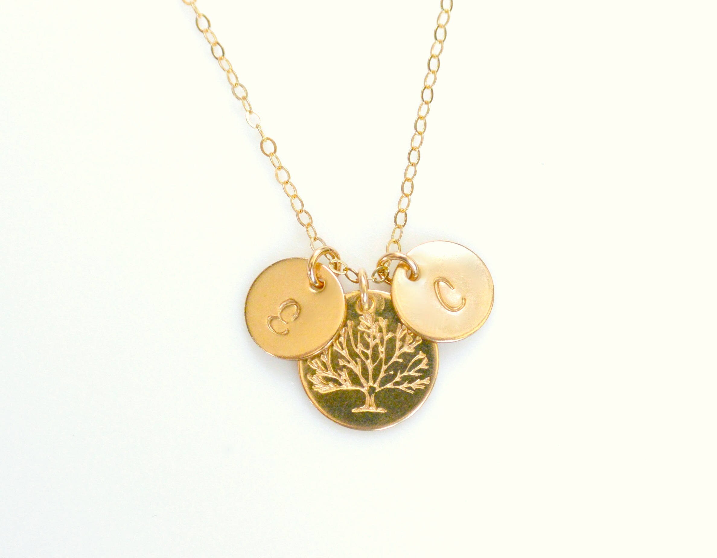 Personalized Family Tree Necklace Wife Initial Necklace Gift Etsy