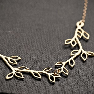 Silver or Gold Olive Branch Necklace, V shaped Necklace, Simple Everyday Jewelry, Bridesmaid Jewelry, Branch Jewelry, Family Necklace image 4