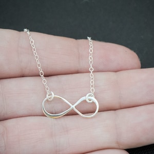 Bridesmaid Gift Idea, Sideways Infinity Necklace, Sterling Silver Infinity, Mother of the Bride Necklace, Meaningful Necklace, Gift Idea image 3