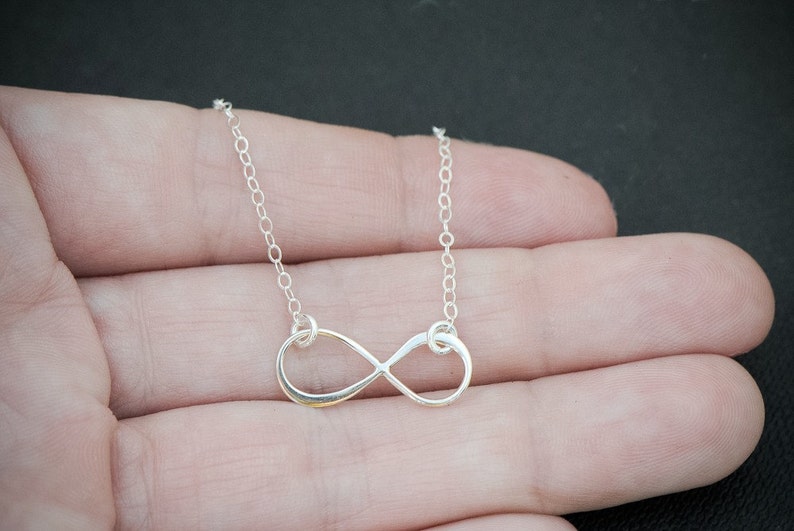 Bridesmaid Gift Idea, Sideways Infinity Necklace, Sterling Silver Infinity, Mother of the Bride Necklace, Meaningful Necklace, Gift Idea image 3