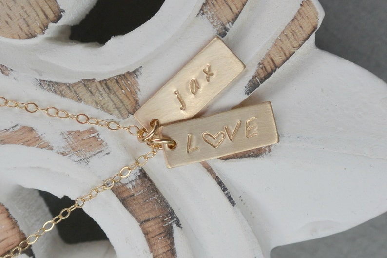 GOLD Personalized Initial Tag Necklace Personalized Jewelry Etsy