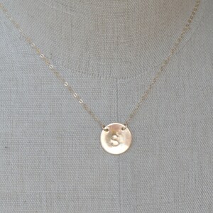 GOLD Initial Necklace, Personalized Jewelry, Large Gold Initial Disc ...