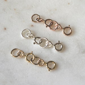 Espaciador de collar en capas, cierre espaciador para collares o pulseras, extensor de collar múltiple, plata de ley, relleno de oro, relleno de oro rosa
