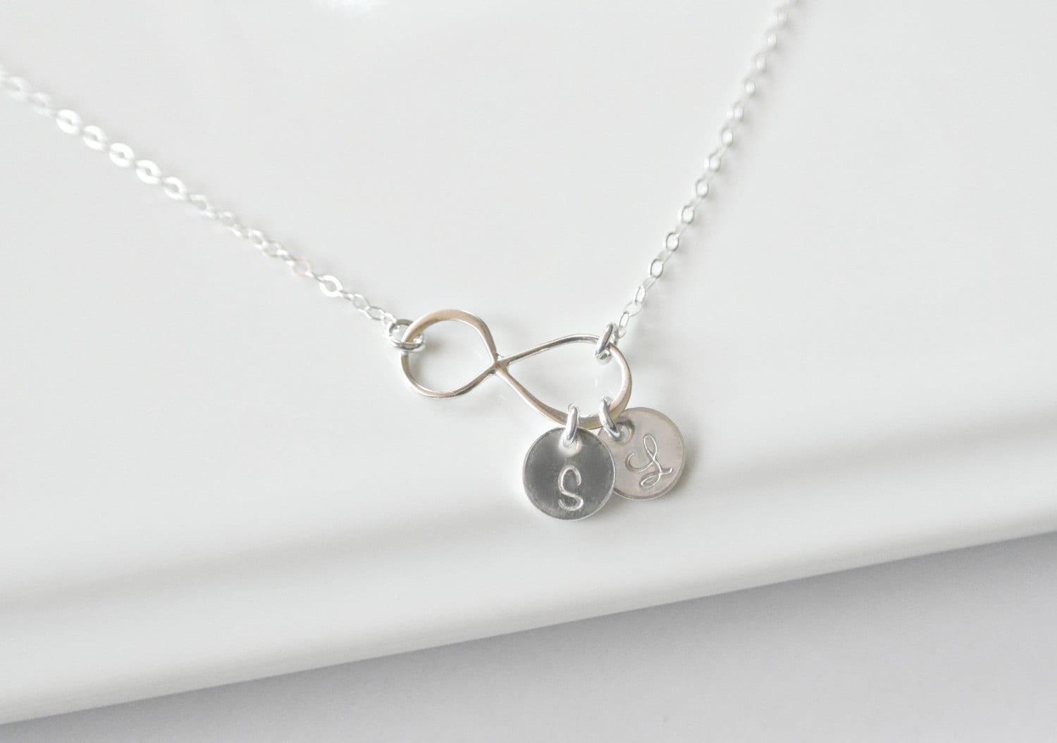 Infinity Necklace 1 2 3 4 5 6 Initials Sterling SILVER Etsy