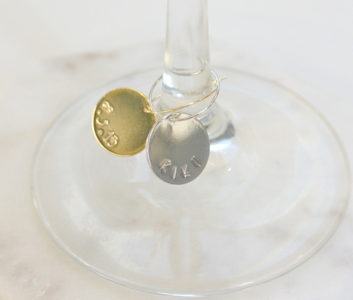 Personalized Wine Glass Charm Custom Wine Glass Charm for a Etsy