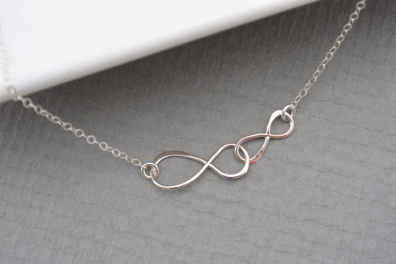 Sterling Silver Double Infinity Necklace Mother and Daughter Etsy