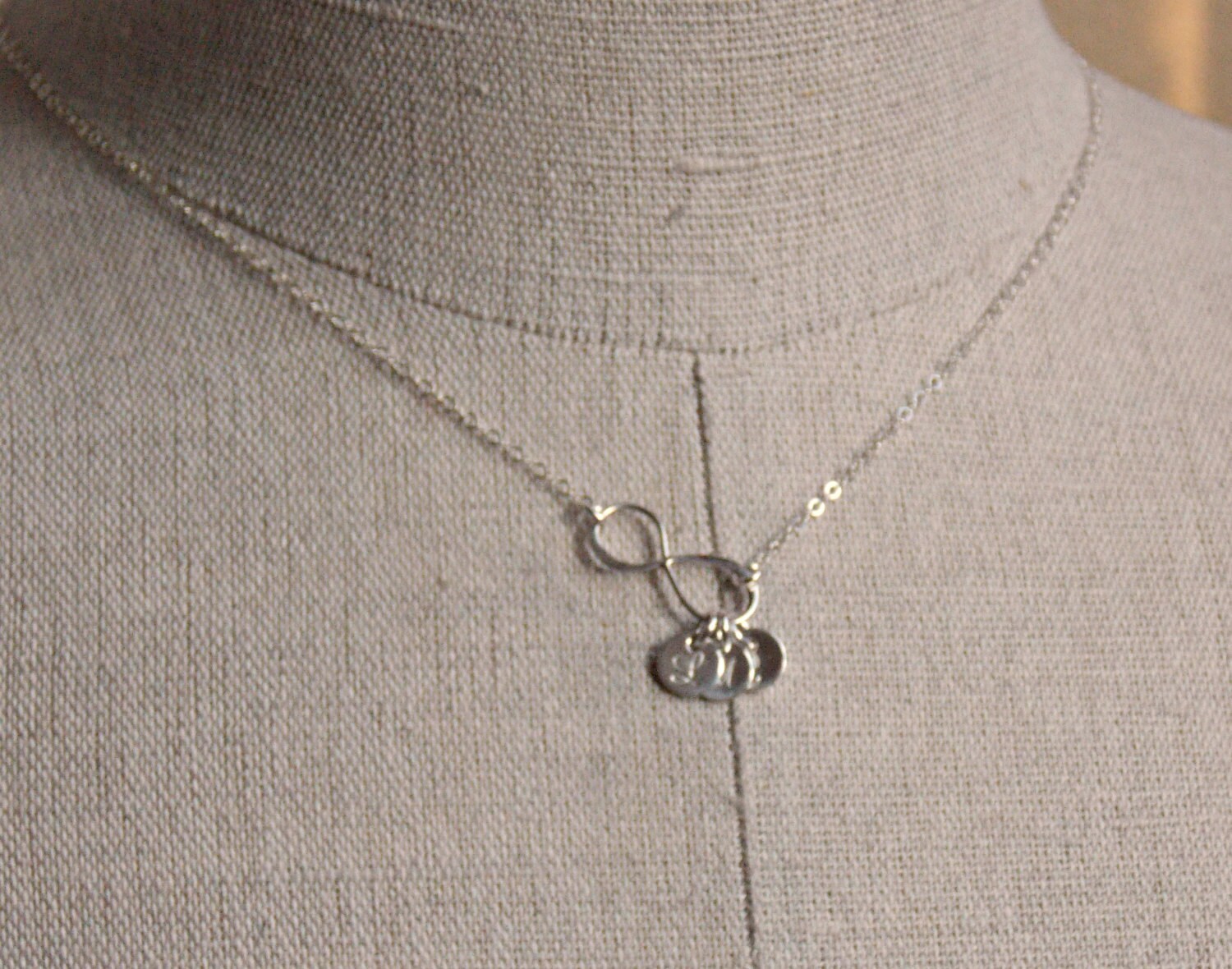Infinity Necklace 1 2 3 4 5 6 Initials Sterling SILVER - Etsy