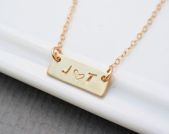 Tiny Nameplate Necklace / GOLD Tiny Bar necklace / Personalized Nameplate Necklace / Minimalist Bridesmaid Gift / Small Bar Pendant Necklace