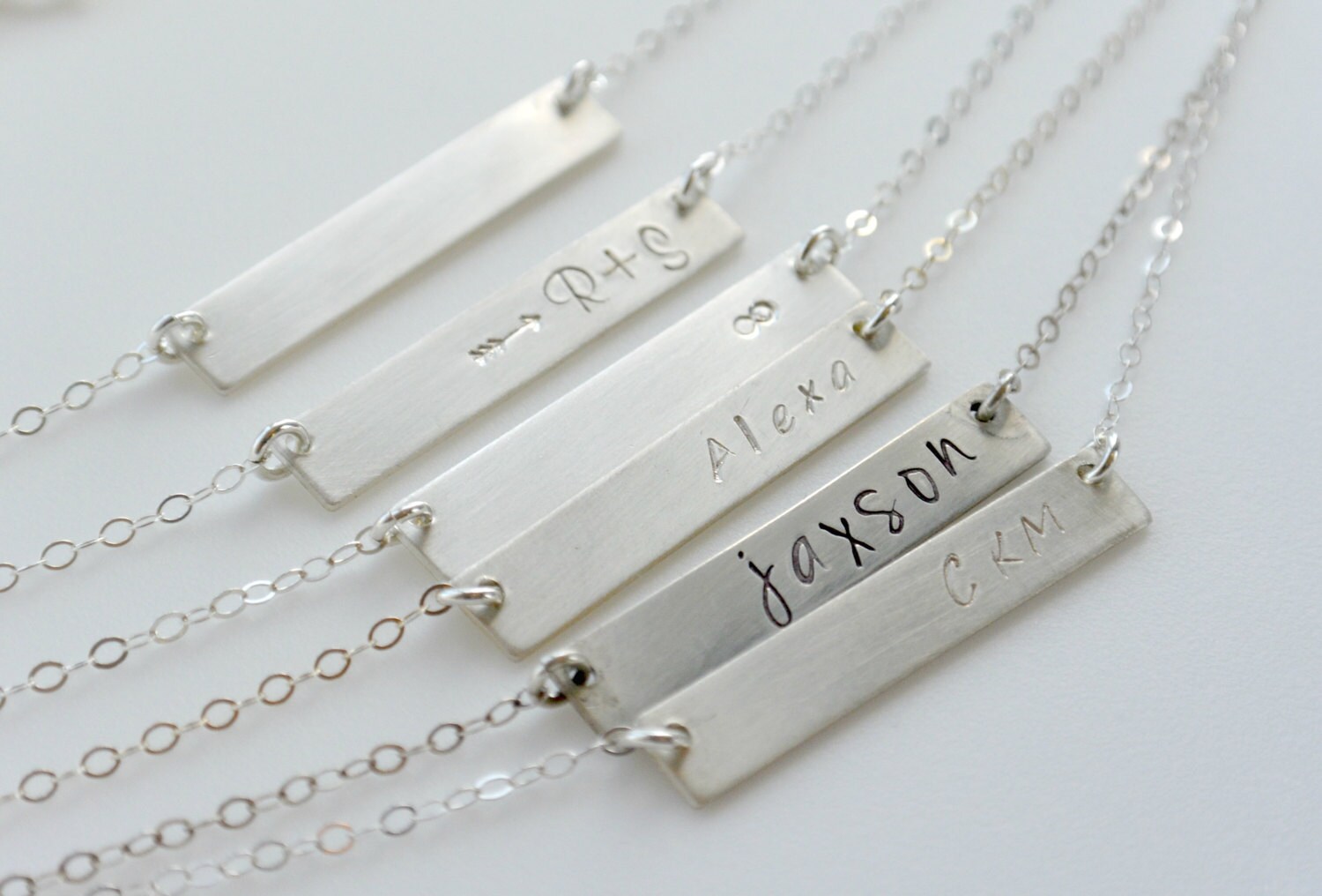 Personalized Name Necklace Silver Name Plate Necklace Silver Etsy