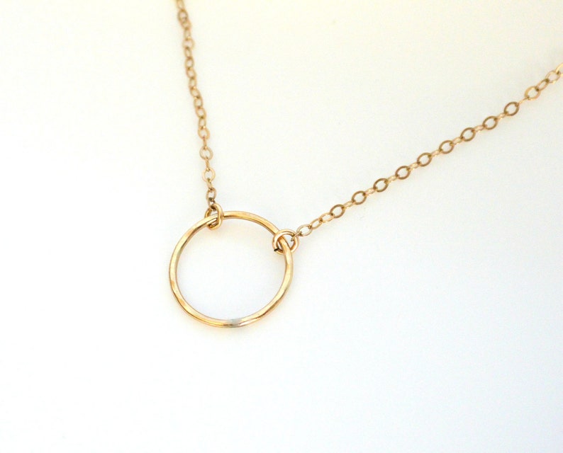 Large or Small Circle Ring Necklace Gold Circle Necklace Gold Karma Necklace Delicate Gold Circle Jewelry Everyday Layering Set
