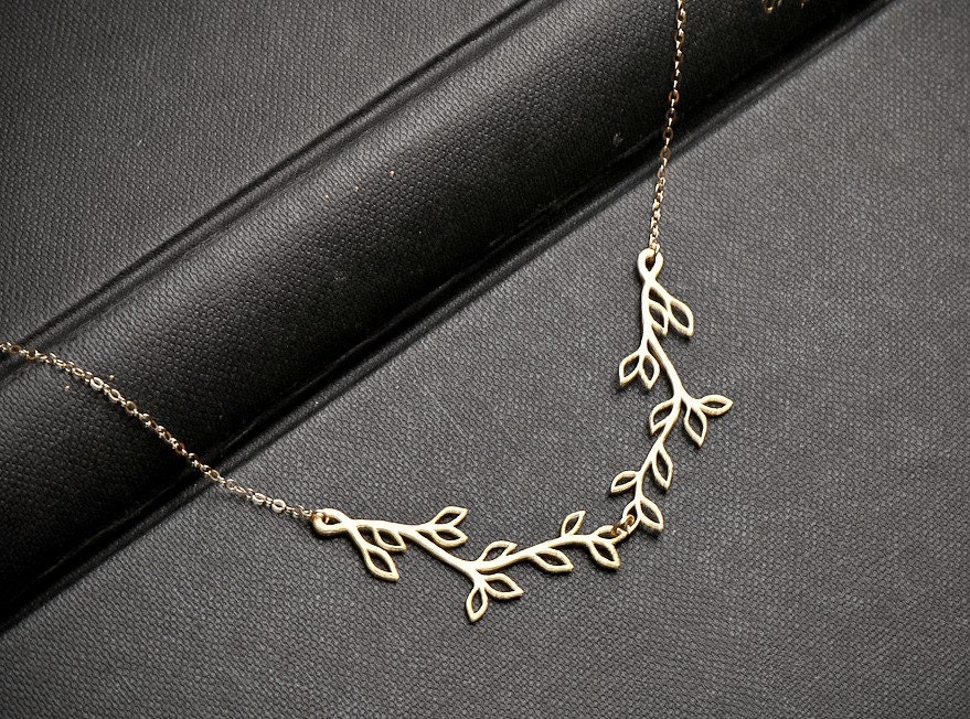 •HARMONY• blue calcite + olive branch + silver necklace (18