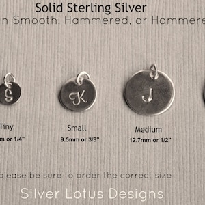 Add On Personalized Charm, Add on Charm, Initial Disc, Solid Sterling Silver Round Disc Charm, Heart Initial Charm