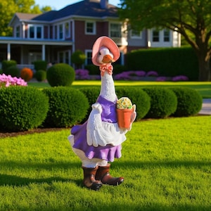 Estatuas de patos para jardín: una bonita decoración de resina para exteriores, ideal para césped, patio o terraza. Un regalo rústico de granja para amantes de los patos y la jardinería.