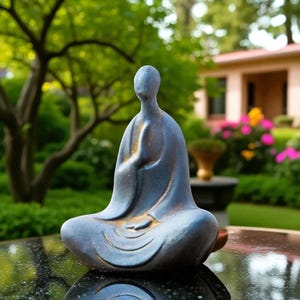 Zen Buddha Statue Cast Iron – Japanese-Inspired Meditation Decor for Home, Yoga, Family Memorial, Anniversary & Mindful Gift Idea