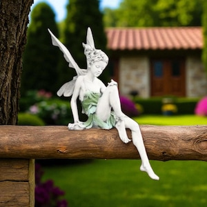 Magical Flower Fairy Garden Statue: Whimsical Resin Outdoor Decor