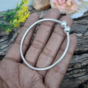 925 Sterling Silver Adjustable Bangle | Handmade Open Cuff Bracelet | Single Bangle for Women Adjustable Adjustable Single Cuff Bracelet