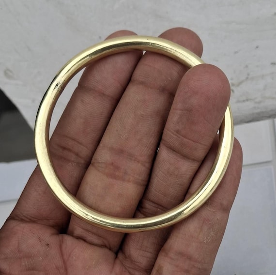 Handcrafted Raw Brass Bangle: Minimalist Vintage Style Cuff