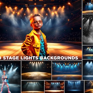30 digitala bakgrunder med scenbelysning: Sport- och dansfotografering (300 DPI, JPG-filer)