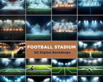 30 Football Stadium Lights Digital Backdrops: Sports Photography Templates