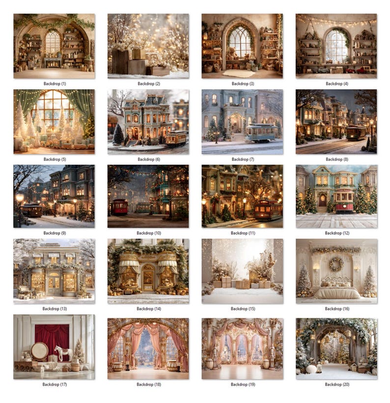 160 Beige Christmas Digital Backdrops: Festive Holiday Photography ...