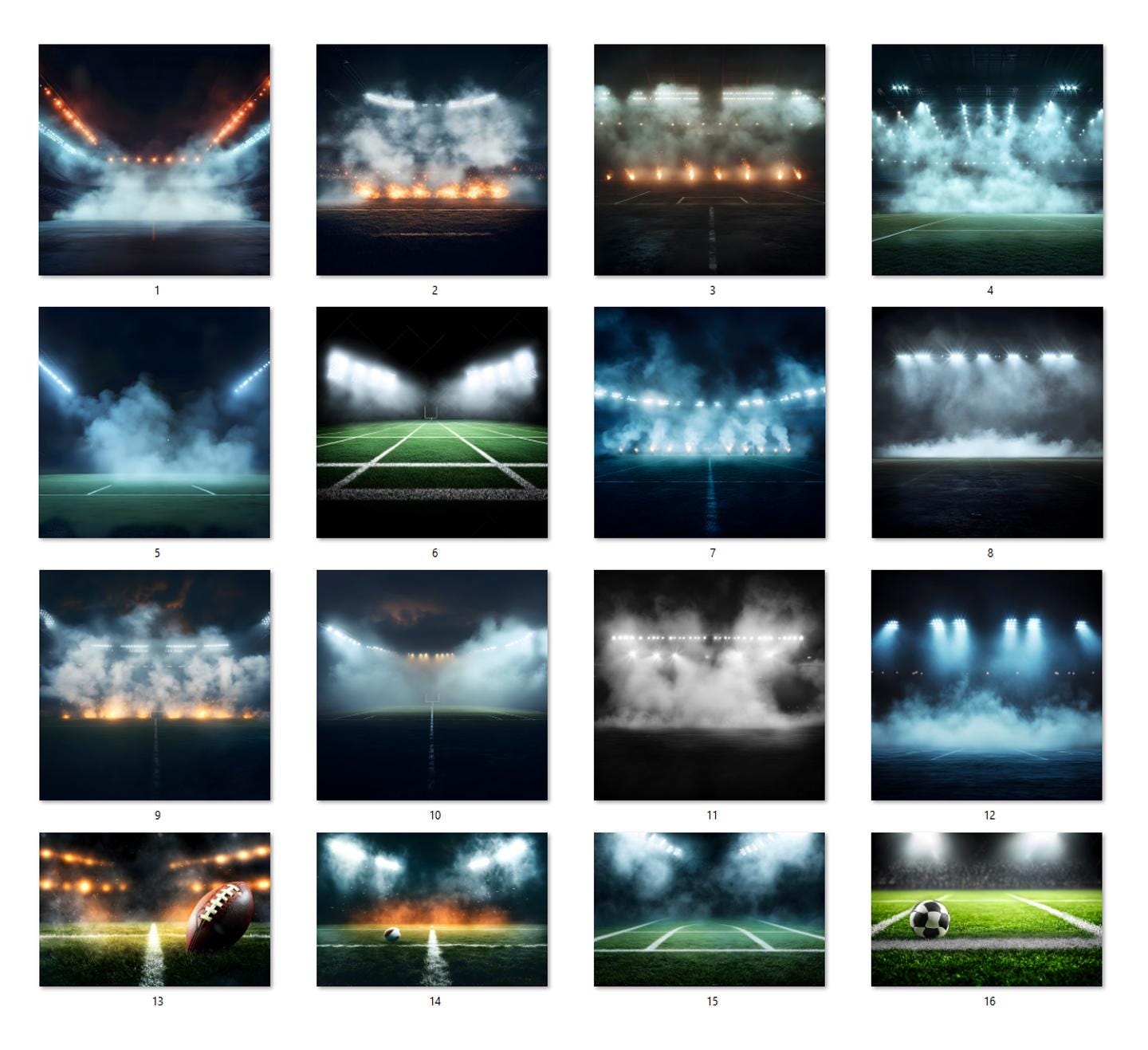 30 Football Stadium Lights Digital Backdrops: Sports Photography ...