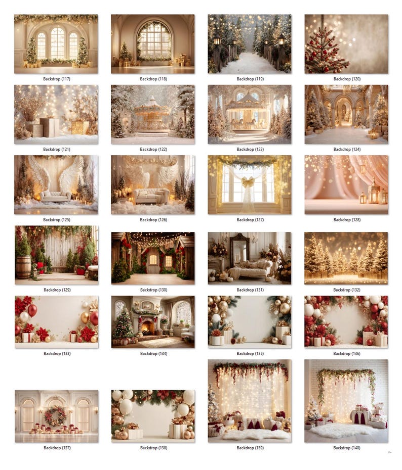 160 Beige Christmas Digital Backdrops: Festive Holiday Photography ...