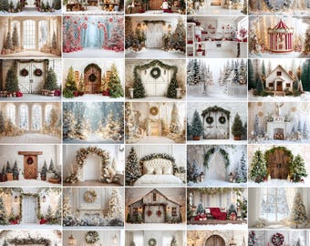 145 digitale Hintergründe für weiße Weihnachten: Festliche Fotohintergründe für die Feiertage