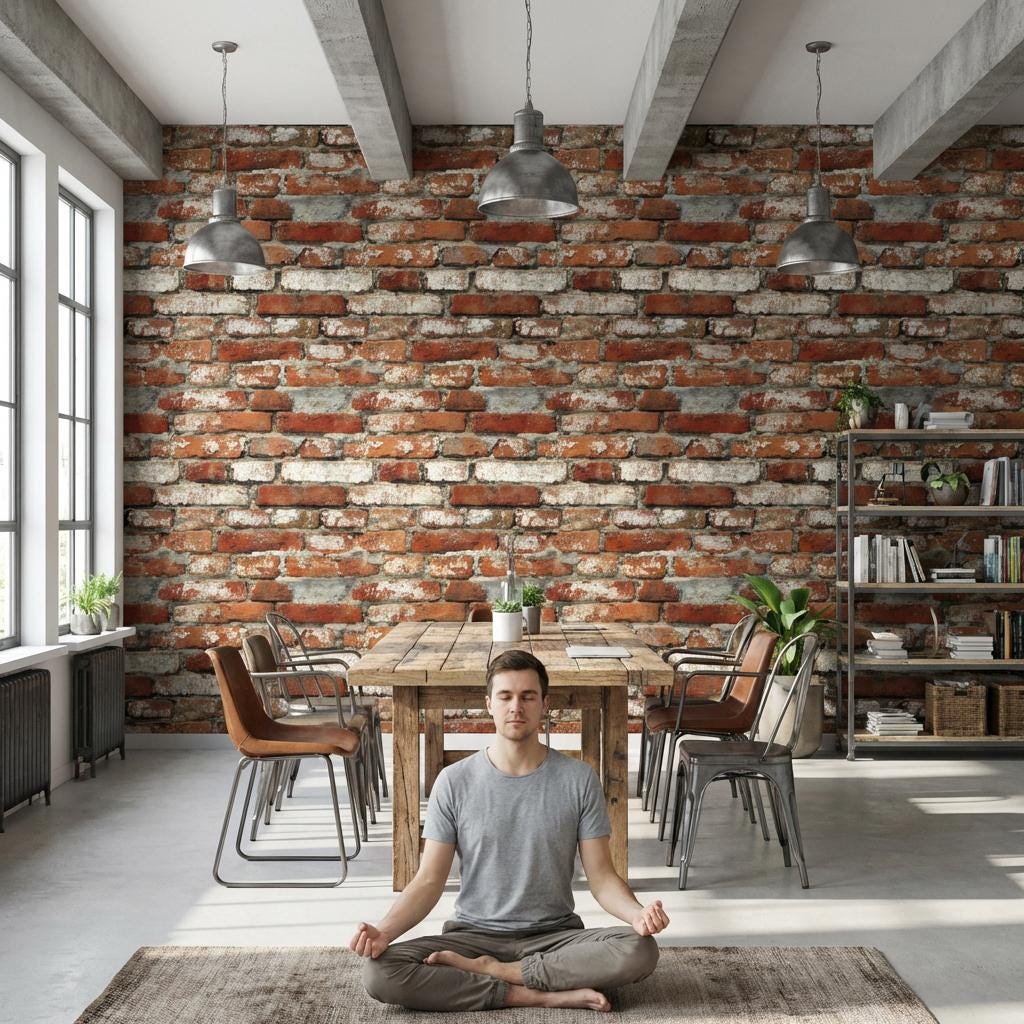 Rustic Factory Wall Brick Wall Wallpaper Rustic Industrial Wall Mural - Etsy