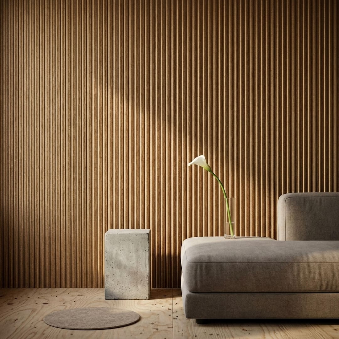 Textured Fluted Wallpaper Vertical Panel Effect Neutral Modern Wall ...