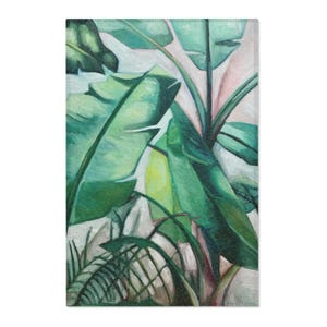 Botanical Area Rug, Tropical Home Décor, Living Room Accent, Nature-Inspired Floor Mat, Eco-Friendly Home Decoration