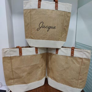 Personalized Jute Tote Bag: Custom Burlap Shopping Bag