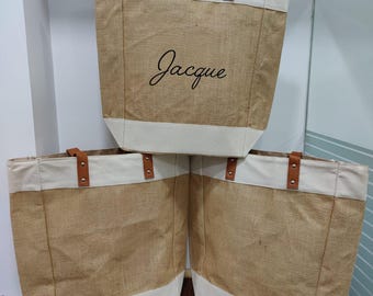 Borsa tote in juta personalizzata: borsa per la spesa in tela di iuta su misura