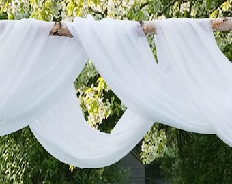Tela de voile transparente de 55", cortina para bodas, telón de fondo