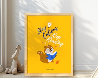 Motivational Reading Poster for Kids – Classroom Digital Wall Print, Back to School, Teacher Decor, Instant Download