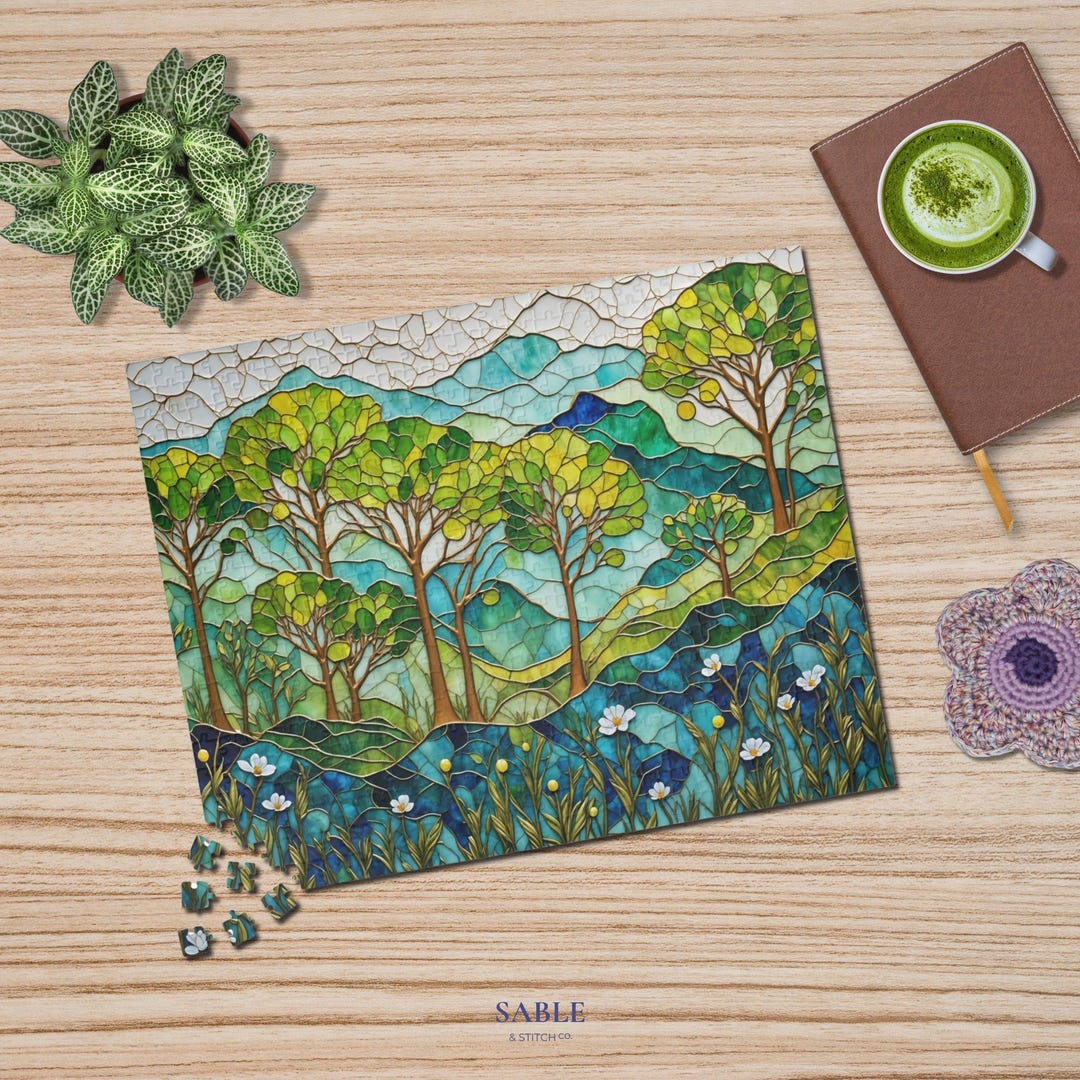 Stained Glass Jigsaw Puzzle for Adults 500 Piece | Wildflower Nature ...