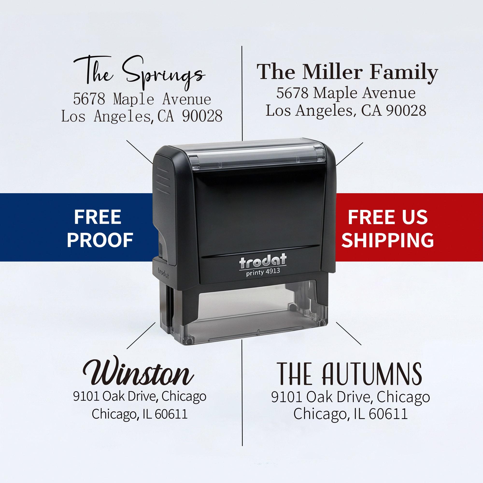 Personalized Minimalist Address Stamp: Custom Modern Return Stamper for ...