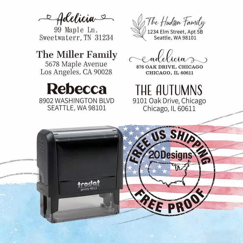 Custom Return Address Stamp: Personalized Minimalist Wedding ...
