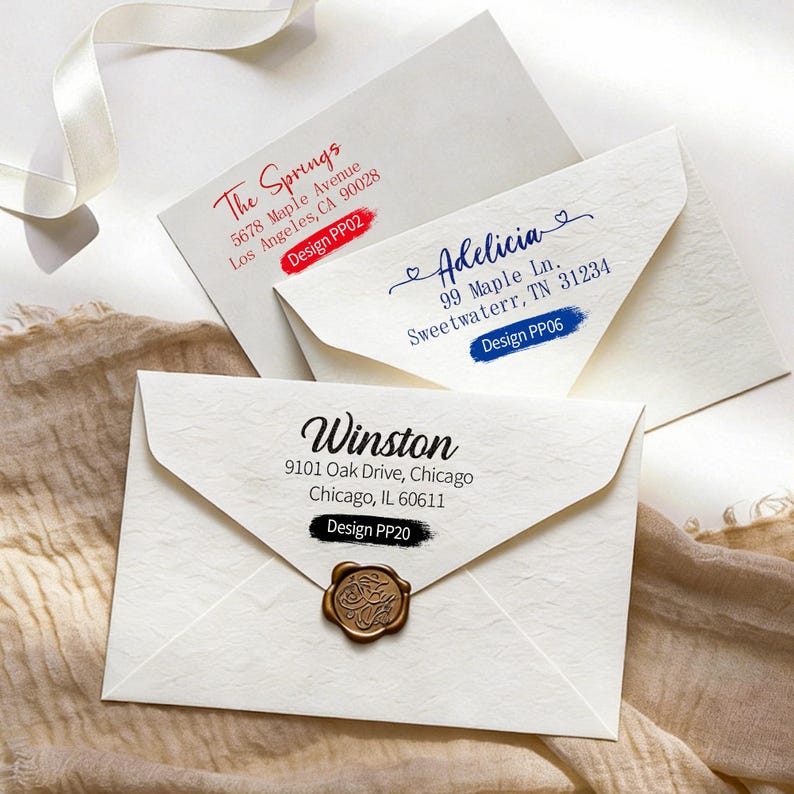 Custom Return Address Stamp: Personalized Minimalist Wedding ...