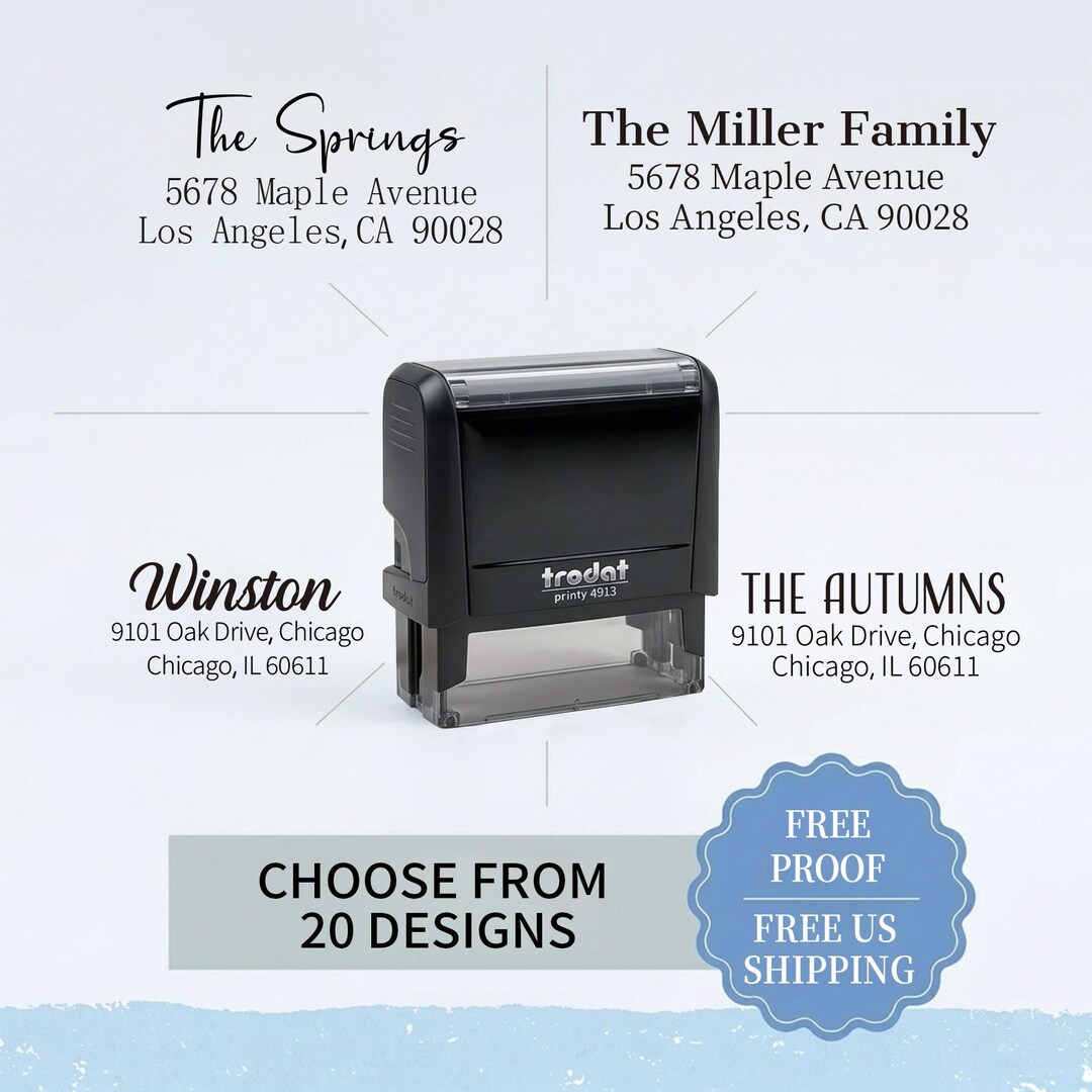 Custom Modern Return Address Stamp: Personalized Housewarming ...