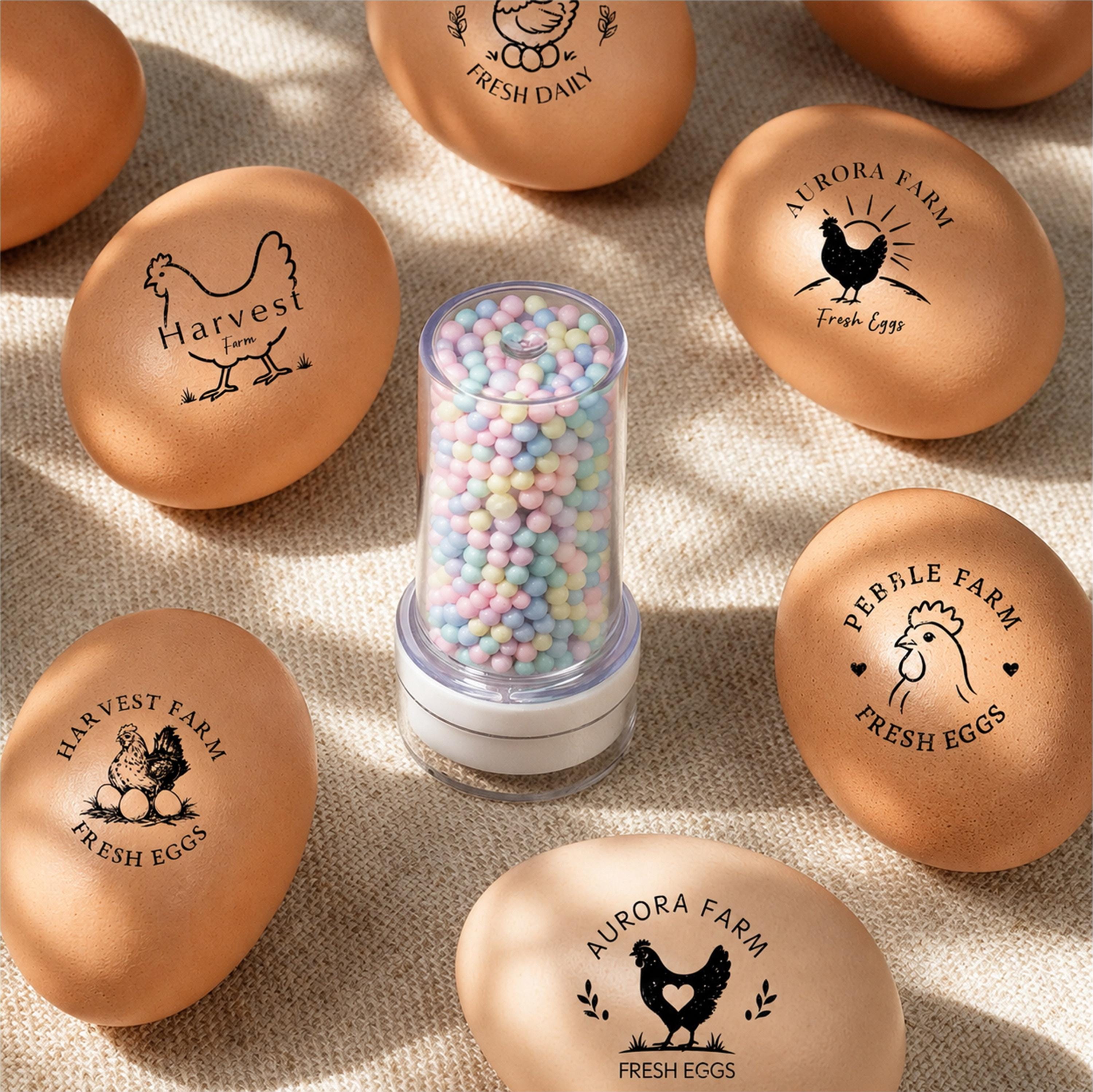 CUSTOM EGG STAMPS, 9 New Designs, Personalized Farm Stamps ...