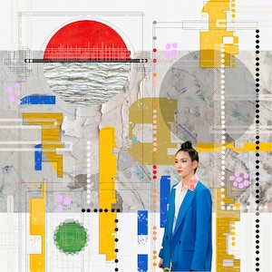 Art mural imprimable, impression d'art collage numérique abstrait coloré, décoration d'intérieur moderne, décoration murale collage artistique