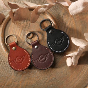 Motorcycle, car, leather keychain Mini cooper, leather initial keychain personalized, customized leather keychain for her, men key fob, gift