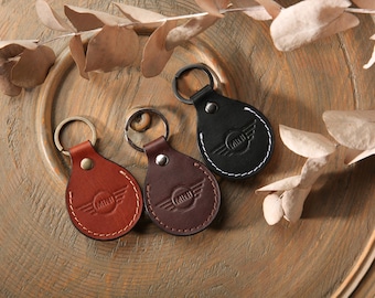 Handmade MINI COOPER Keychain | Personalized Leather Gift for Car Owners