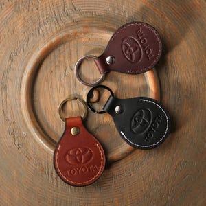 Motorcycle, car, leather keychain Toyota, leather initial keychain personalized, customized leather keychain for her, men key fob, gift